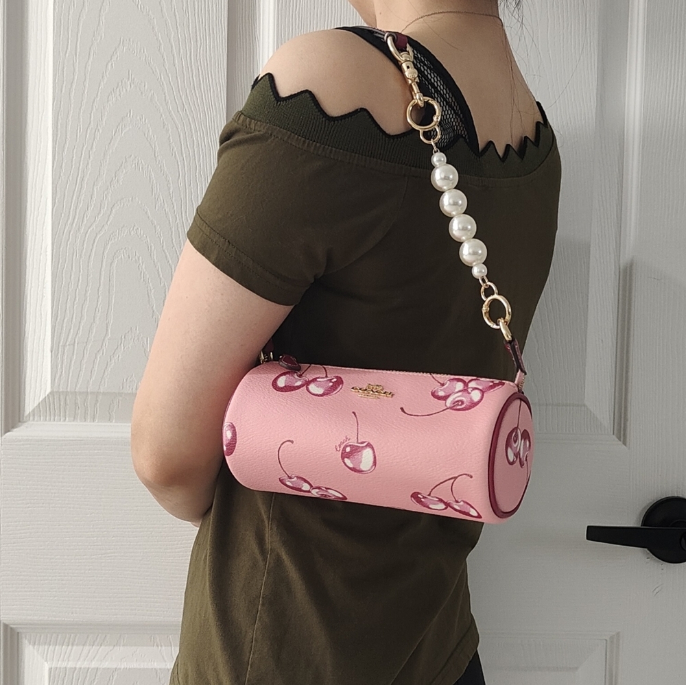 🍒Nolita Barrel Bag With Cherry Print with Free Extender
